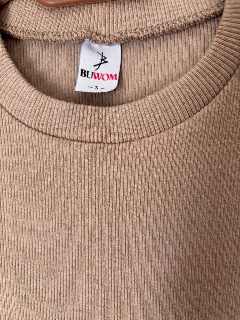 Bej Minimal Kısa Kollu Elbise - 3