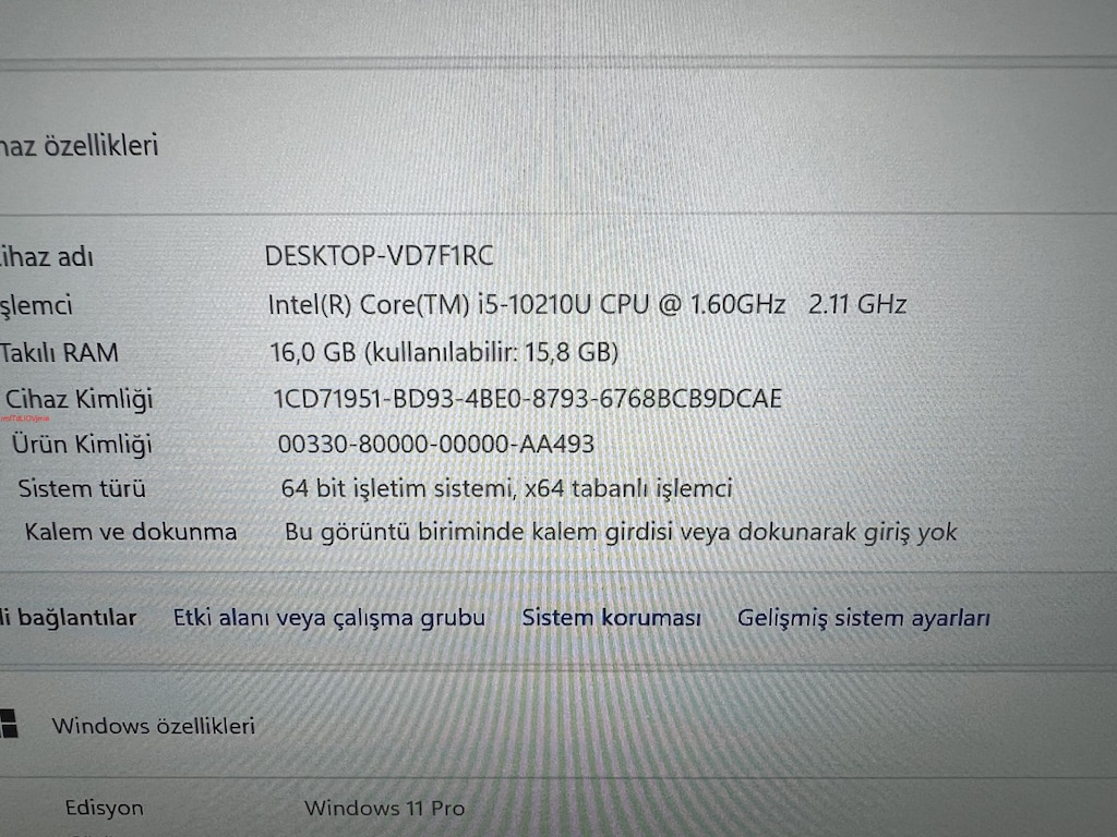 THİNKPAD X13 İ5 10. NESİL 16 GB RAM 256 SSD - 6