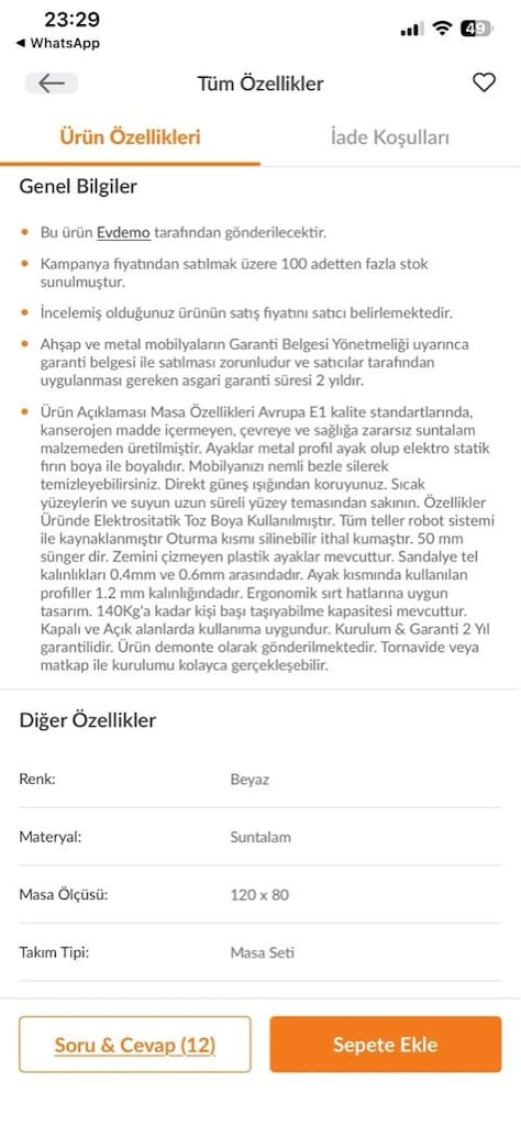 4 kişilik masa takımı - 8