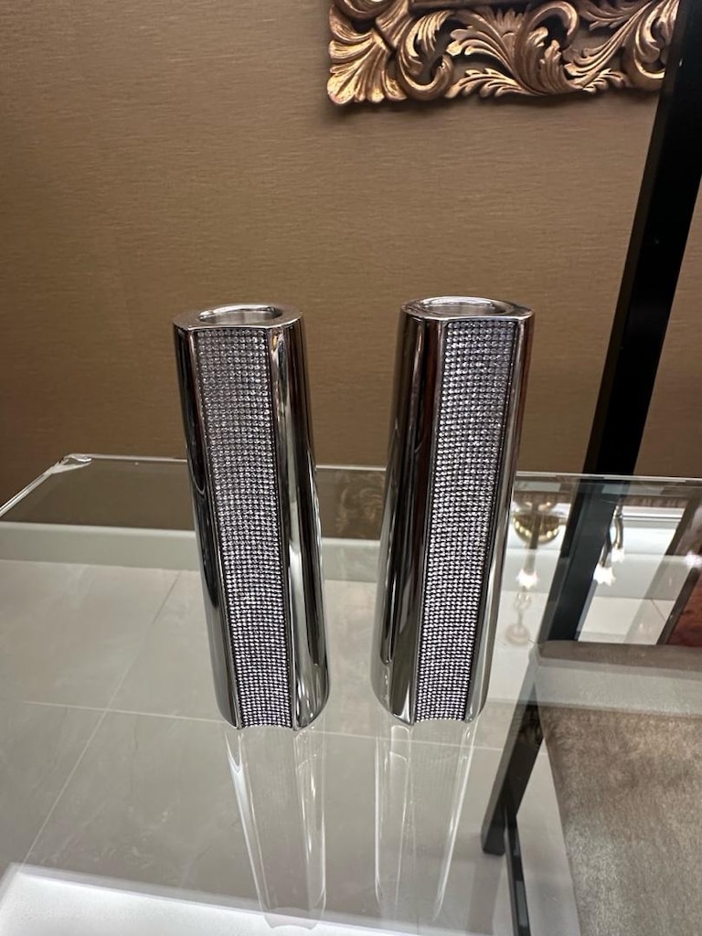 Swarovski Taşlı Gümüş Renk Tuzluk Biberlik Takımı - 2