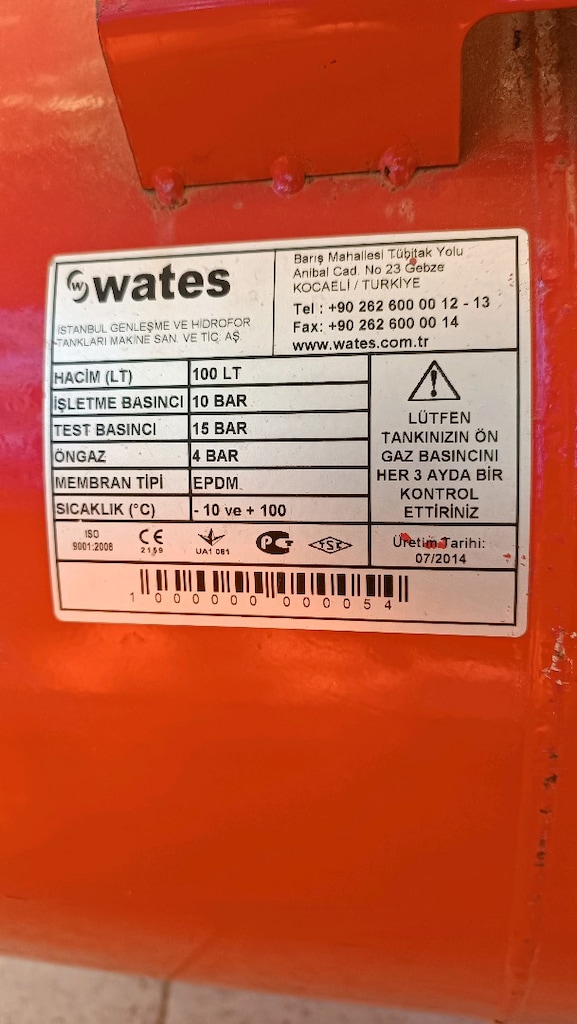 Wates Genleşme Tankı / Hidrofor Tankı - Temiz Durumda - 5