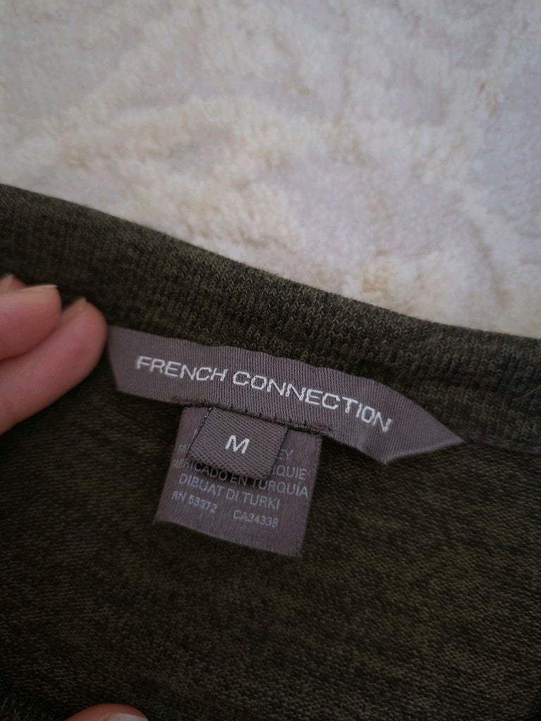 French Connection Haki Melanj Uzun Kollu Bisiklet Yaka Kazak / Triko - 3