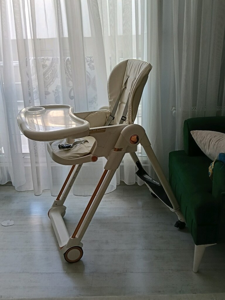 Playkids 3 Kademe Yükseklik Ayarlı Lüks Mama Sandalyesi (Rose GoldPlay - 9