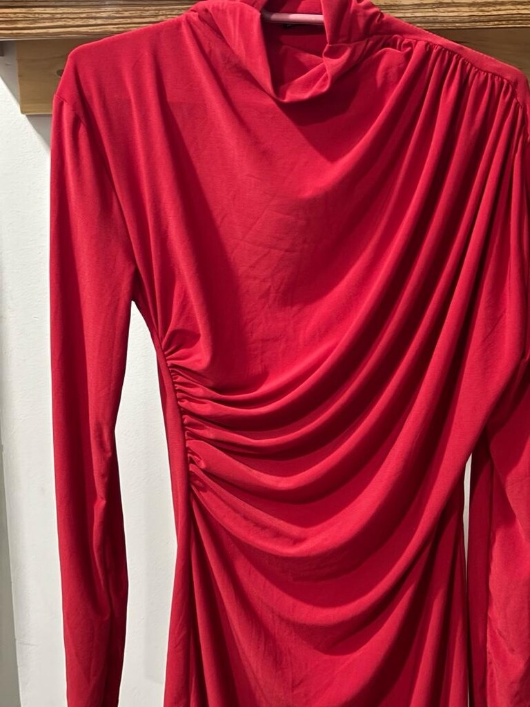 kırmızı günlük elbise - 3