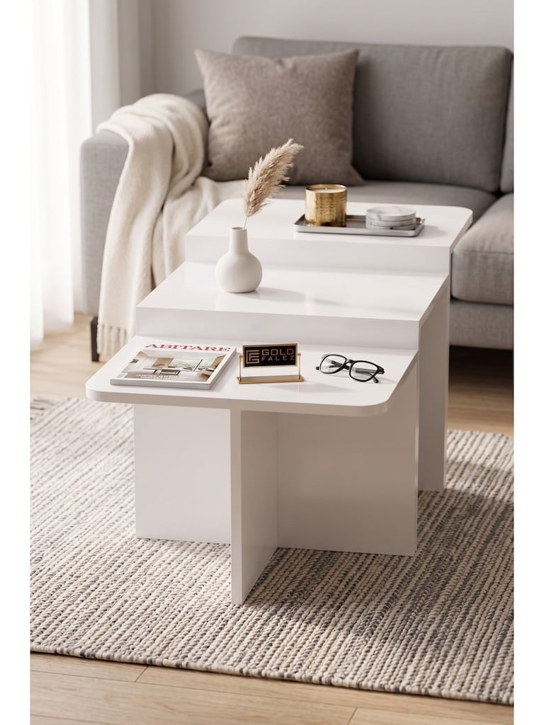 ORTA SEHPA, 3' LÜ MODERN YAN SEHPA, MODERN SALON SEHPA TAKIMI - 11