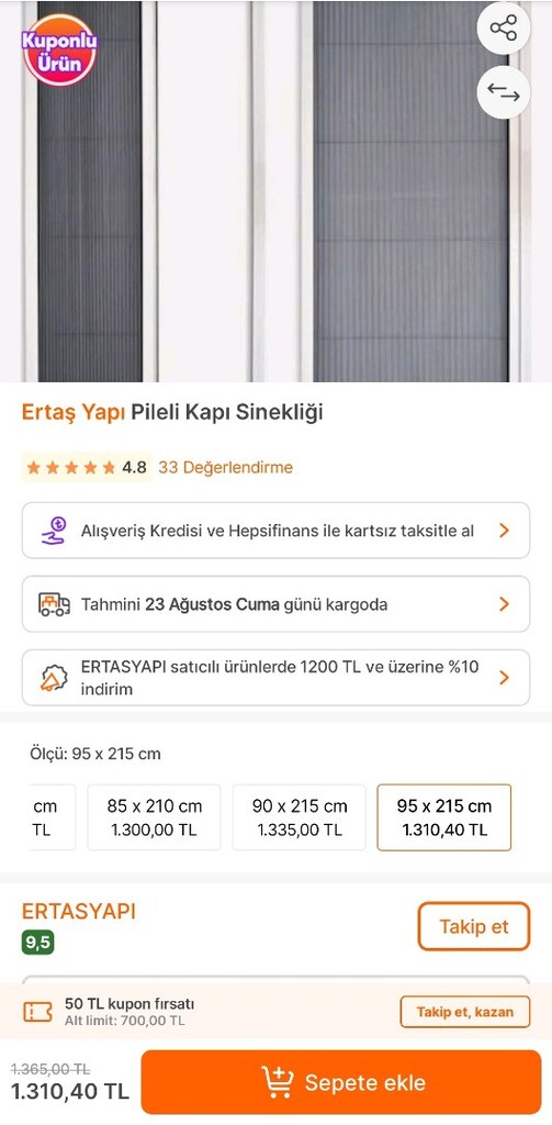 sineklik balkon kapisi yada salondan balkona geçiş kapisina takılır - 2