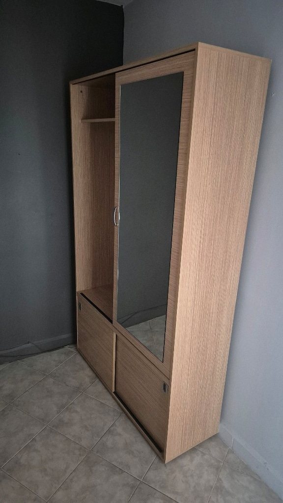 portmanto kapaklı raflı aynalı dolap ikia marka - 4