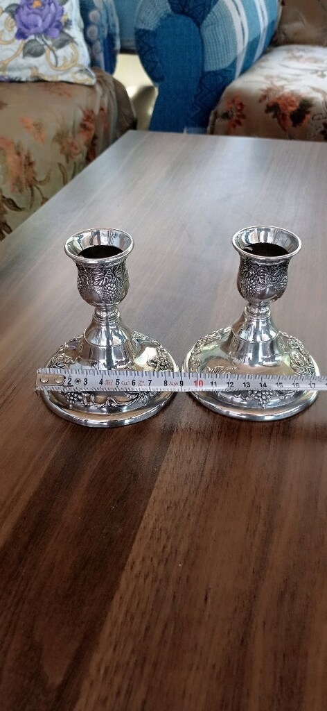 2 ADET GÜMÜŞ ŞAMDAN MUMLUK. - 6