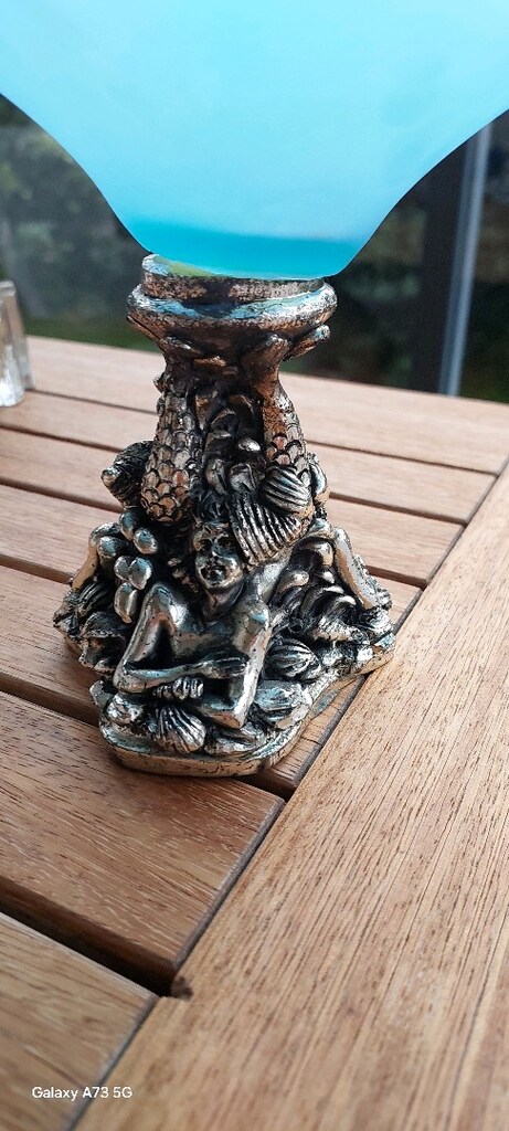 Murano Stil Vintage Opalin CamArt Glass Mermaid Ayaklı Dekoratif Bowl - 4
