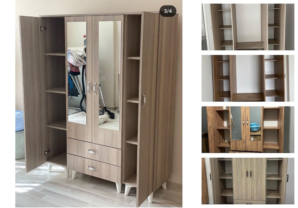 4 kapaklı elbise dolabı xlumofhnbu - 3