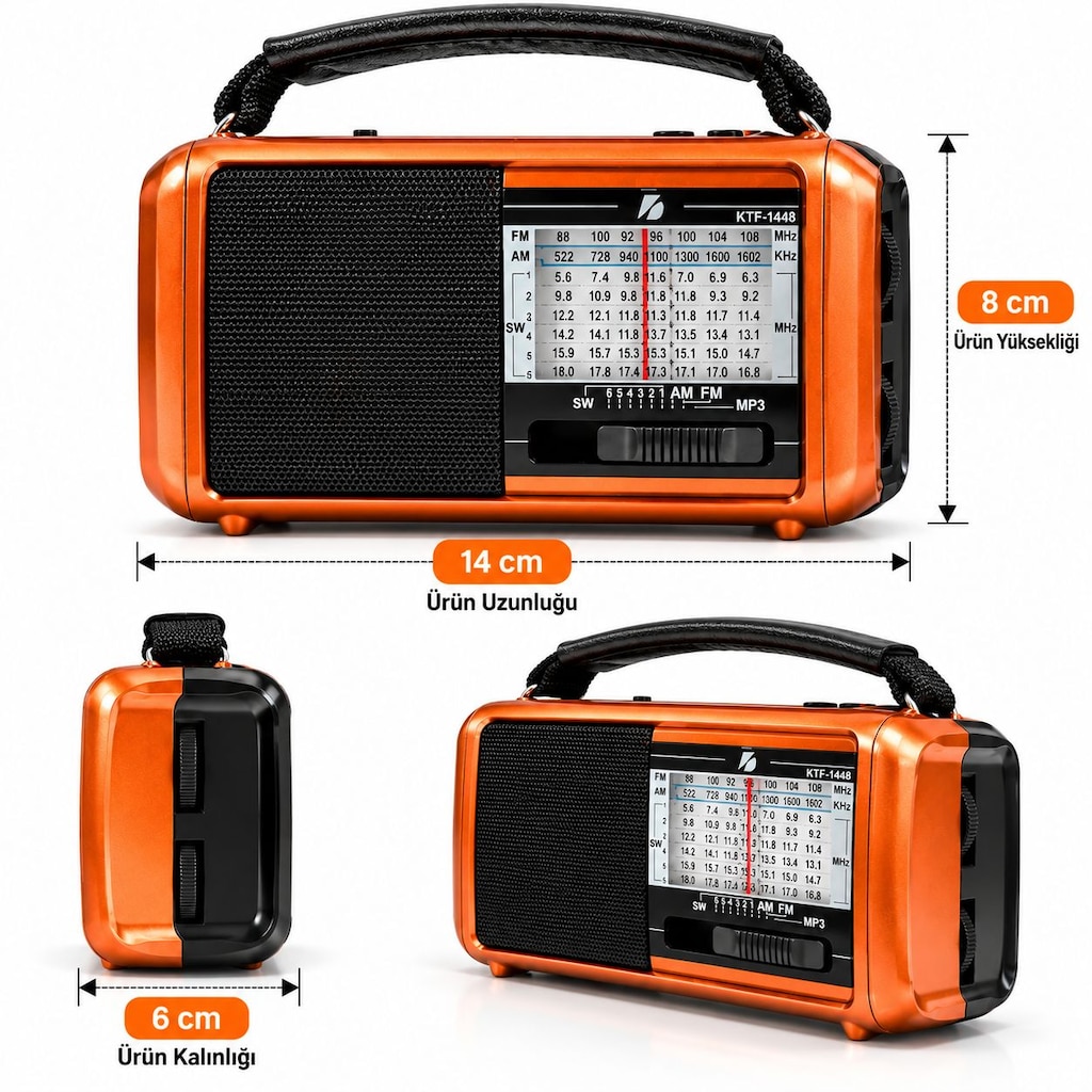 Deprem/Acil Durum Radyosu Bluetooth Hoparlör El Feneri - 4