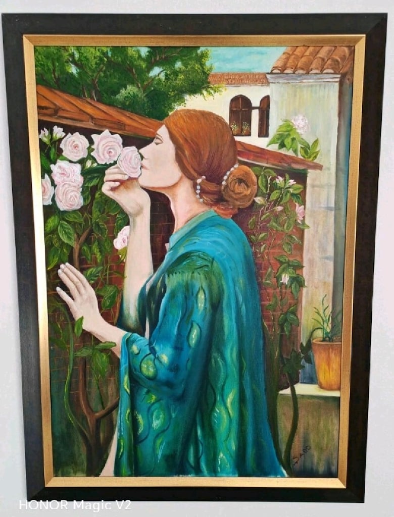 MUHTEŞEM ESER 115X85 GÜLLERİN BÜYÜSÜ YAĞLI BOYA TABLO SADO İMZALI - 4