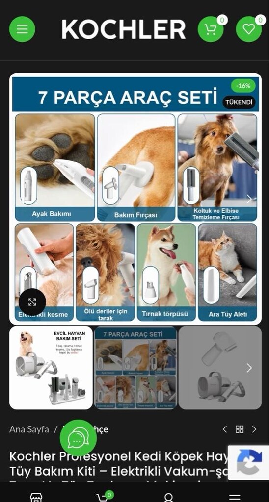 Kochler kedi köpek hayvan bakım seti - traş - 3
