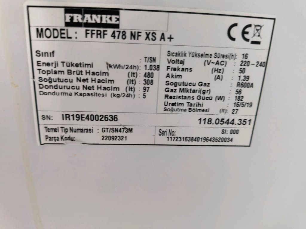 Franke inox 480 litre no frost yeni nesil çok temiz buzdolabı - 9
