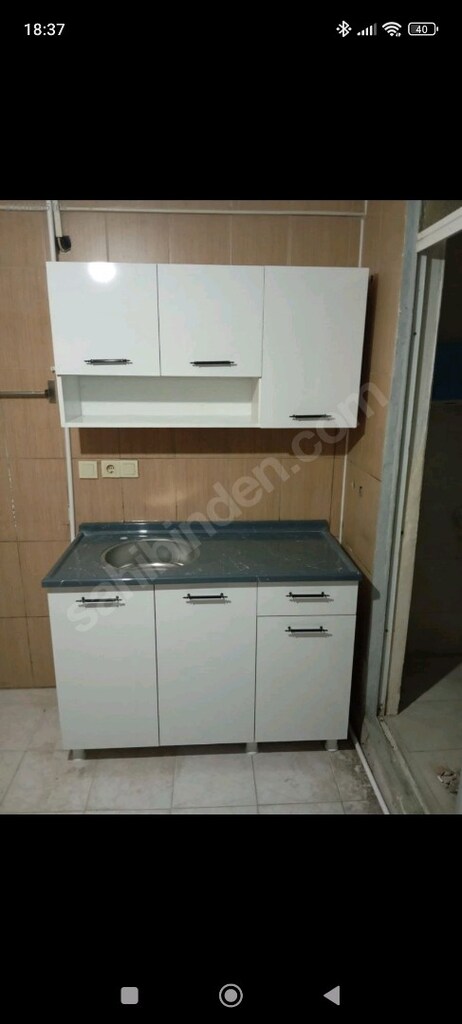 120 cm mutfak dolabı ve paslanmaz çelik evyeli tezgah - 20