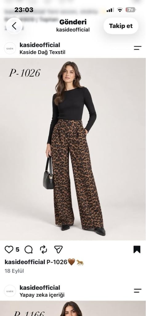 leopar pantolon double kumaş