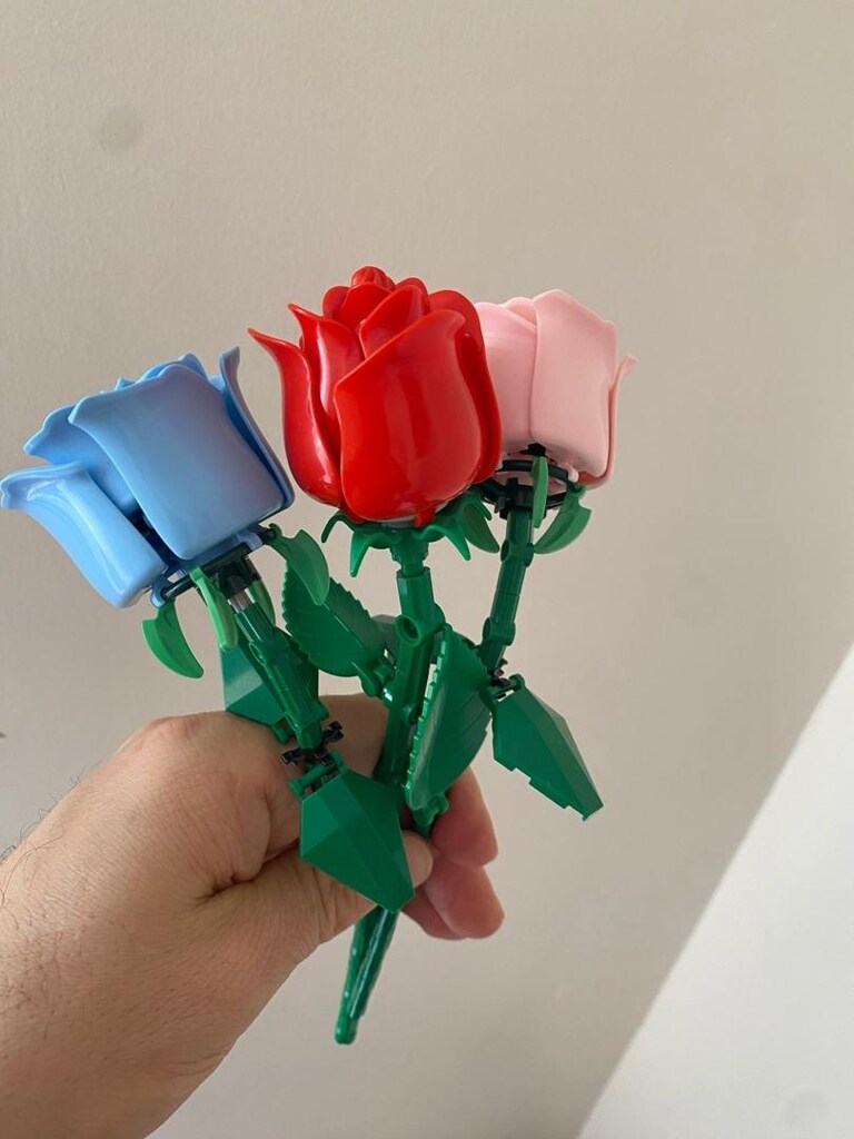 Lego pembe, kırmızı ve mavi gül - 8