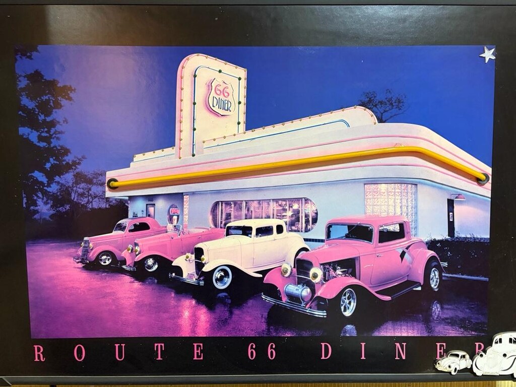 NEON IŞIKLI ARABA FÜGÜRLÜ TABLO 90x60 - 2