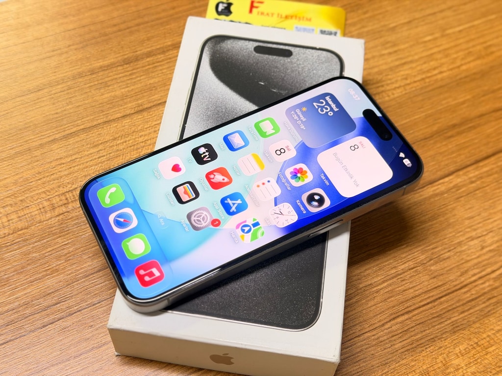 İPHONE 15 PRO 128GB NATURAL PİL%95 GARANTİLİ SERİ DEĞİŞENSİZ... - 7