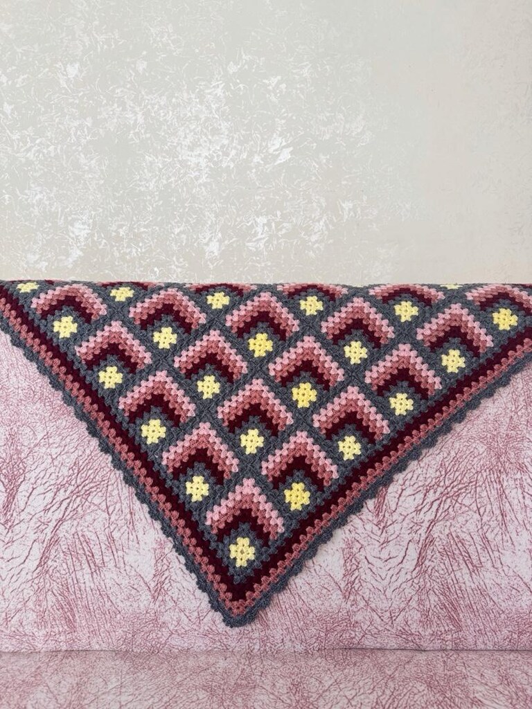 motif örgülü koltuk şalı - 2