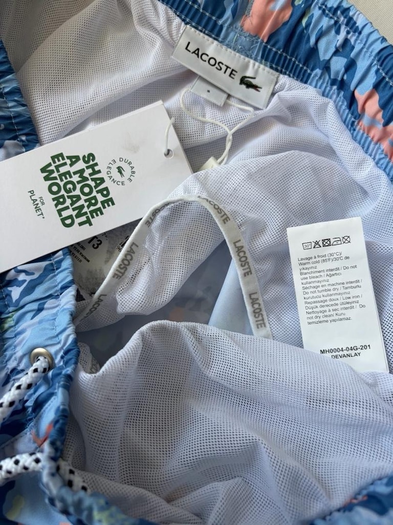 Orijinal lacoste şort mayo small beden sıfır etiketli mavi renk - 6