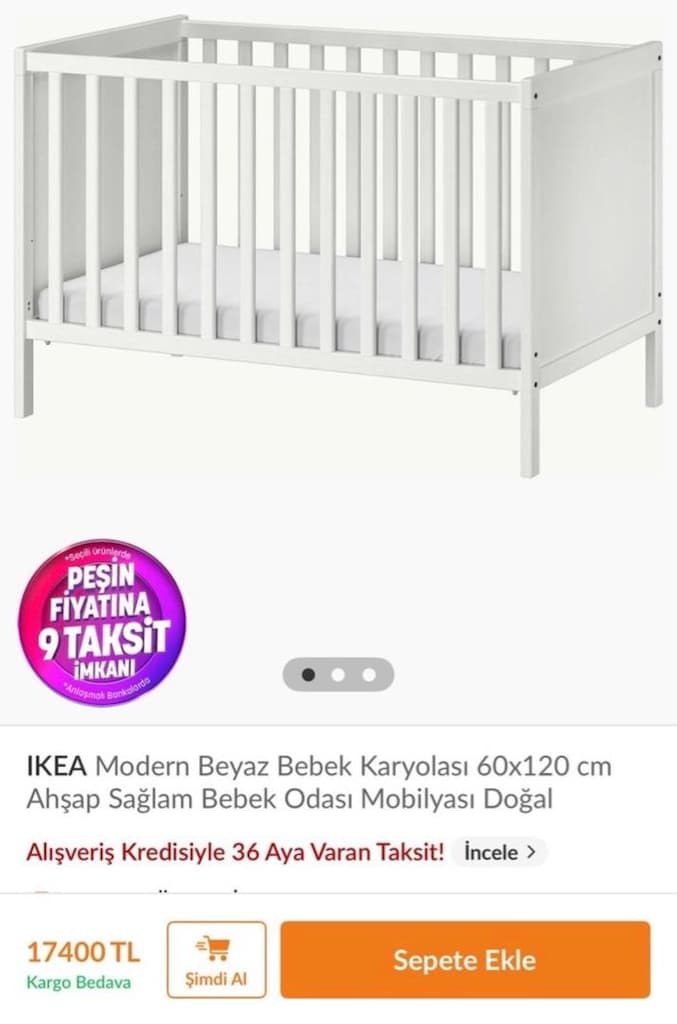 İkea Bebek Yatağı ve Yataş Yatak - 2