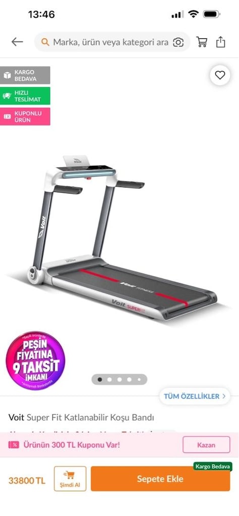 voit süper fit katlanabilir koşu bandı - 6