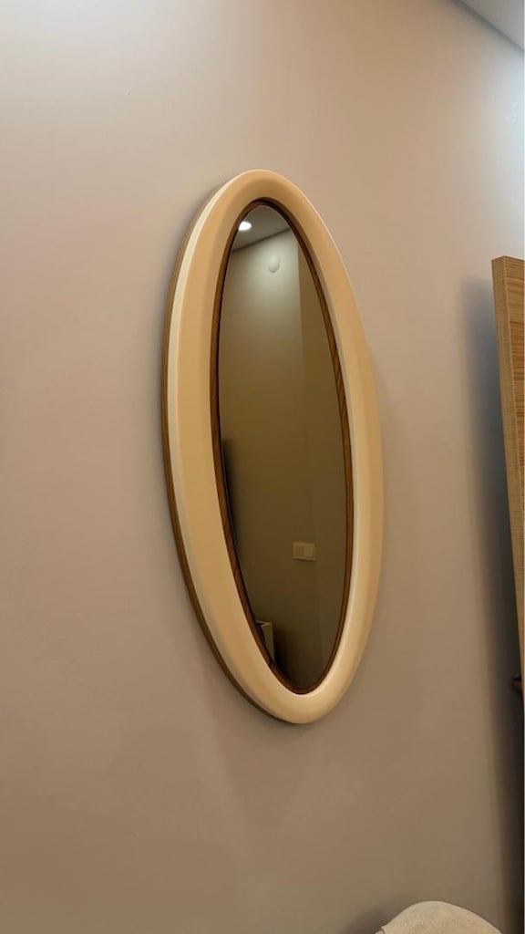 2’li Oval Dekoratif Duvar Aynası Seti – Krem/Ceviz – Çok Temiz - 2
