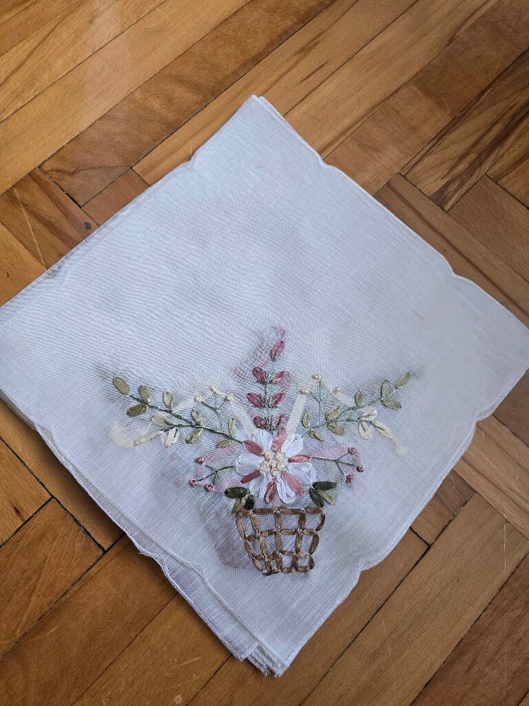 12 adet sıfır paketinde kurdele nakışı peçete takımı - 2