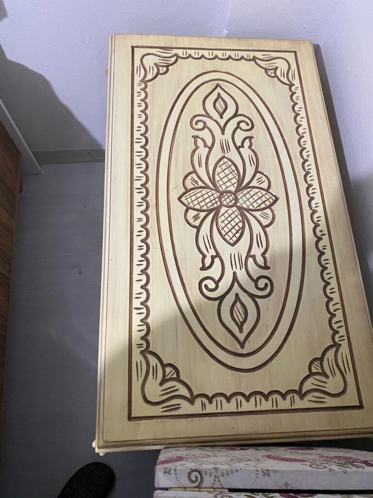 çeyiz sandıgı el oyması ceviz - 2