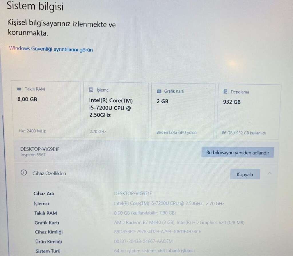 LAPTOP DELL MARKA TEMİZ ( PLAYSTATİON TAKASLI ) - 10