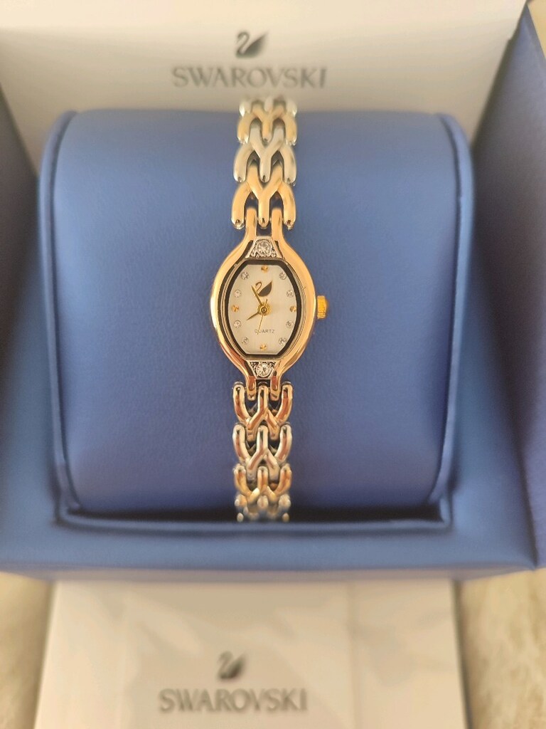 Swarovski Taşlı Gold Silver Saat - 3