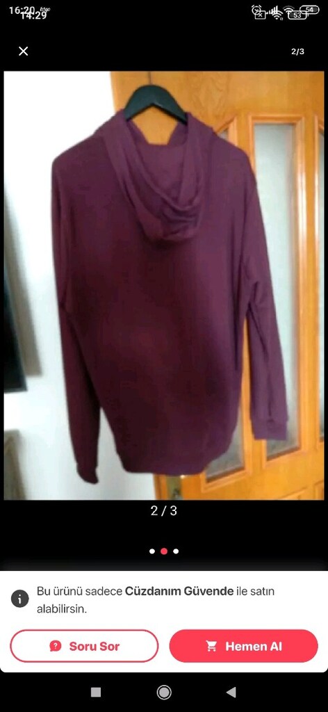 LCW SWEATSHİRT ERKEK KAPŞONLU 3XL BEDEN ÖNÜ FERMUARLI - 2
