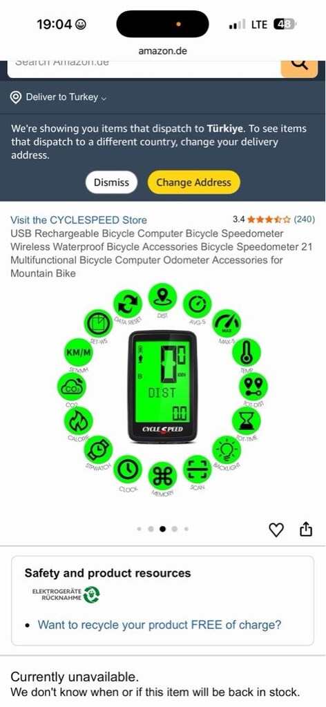 CYCLESPEED kablosuz kilometre saati bisiklet saati bilgisayar - 6
