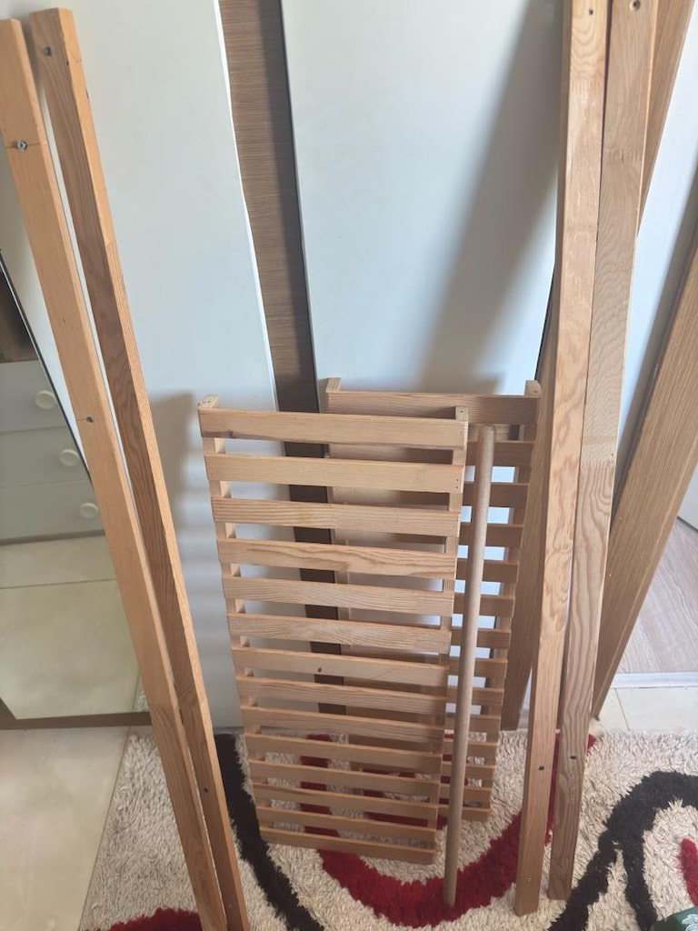 ahşap elbise askılık 2 raflı elbise dolap - 3