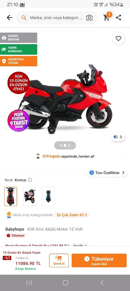 Baby Hope Akülü Motor - 3