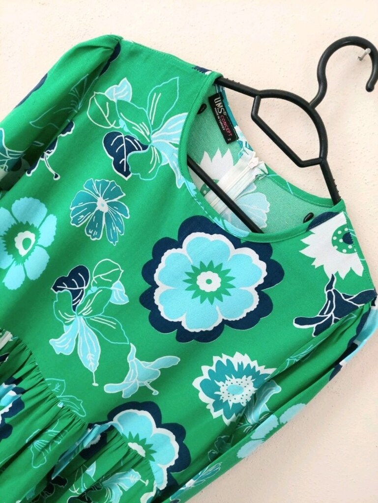 Boho Stil Çiçek Desen KatKat Maxi Elbise - 3
