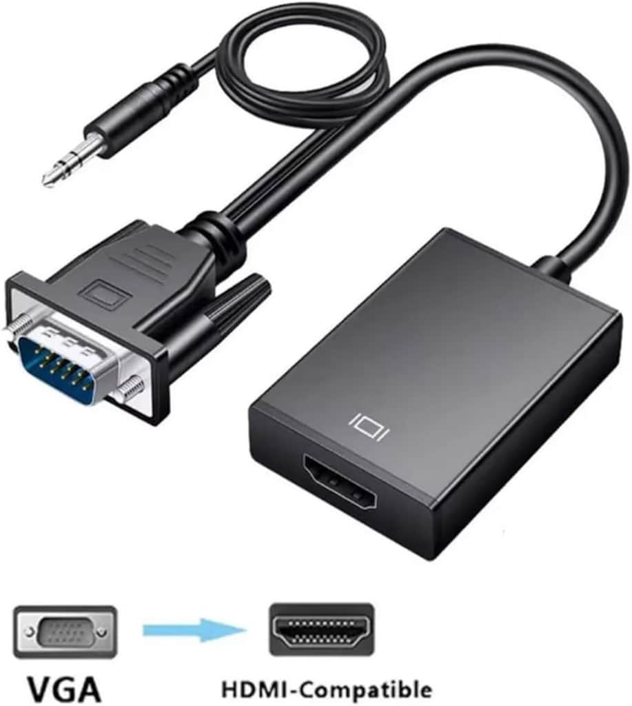 VGA to HDMI Çevirici Adaptör 3.5 Mm Ses Girişli (HDMI - 2