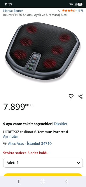 Beurer FM70 Masaj Aleti ayak ve sırt