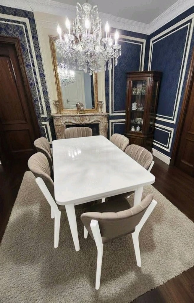 İmalattan Sıfır - Full MDF High Gloss Lüks Yemek Masası Takımı KAÇMAZ - 9