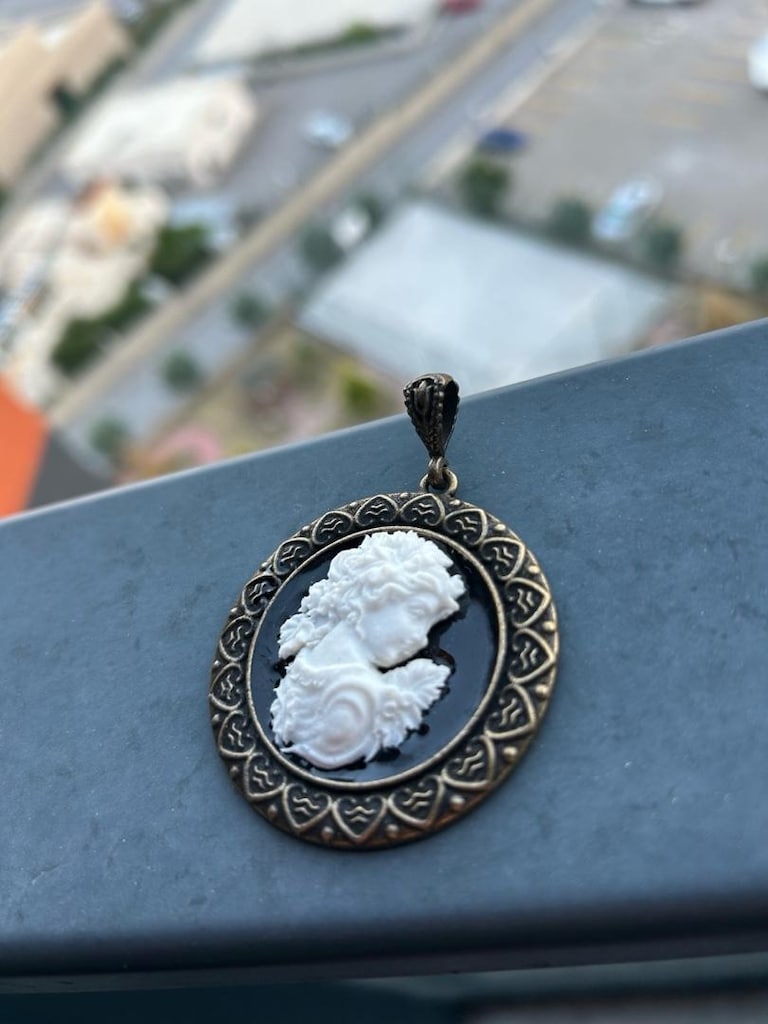 Vintage Cameo büyük boy kolye - 5