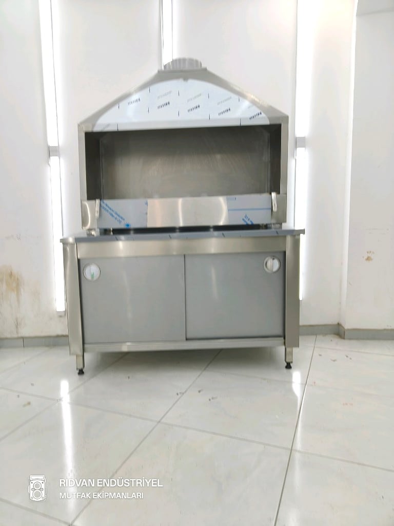 ocakbaşı mangal kömürlü ızgara ocak barbekü krom tezgah krom mangal - 15