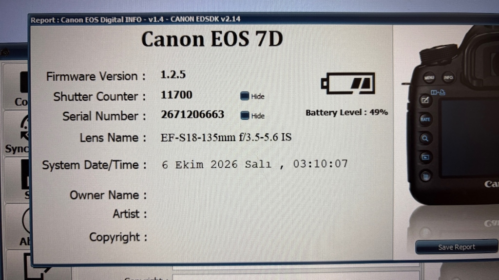 Canon EOS 7D ve 18-135mm Lens Kutulu Çantalı Sorunsuz Shutter 11k - 14