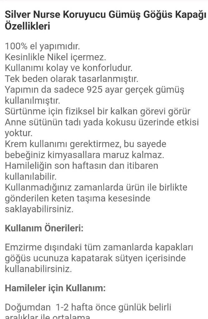 Silvernurse Koruyucu Gümüş Göğüs Ucu Kapakları - 7