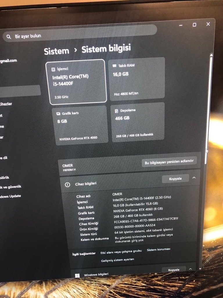 ACİL İ5 14400F Geforce 4060 ekran kartı - 3