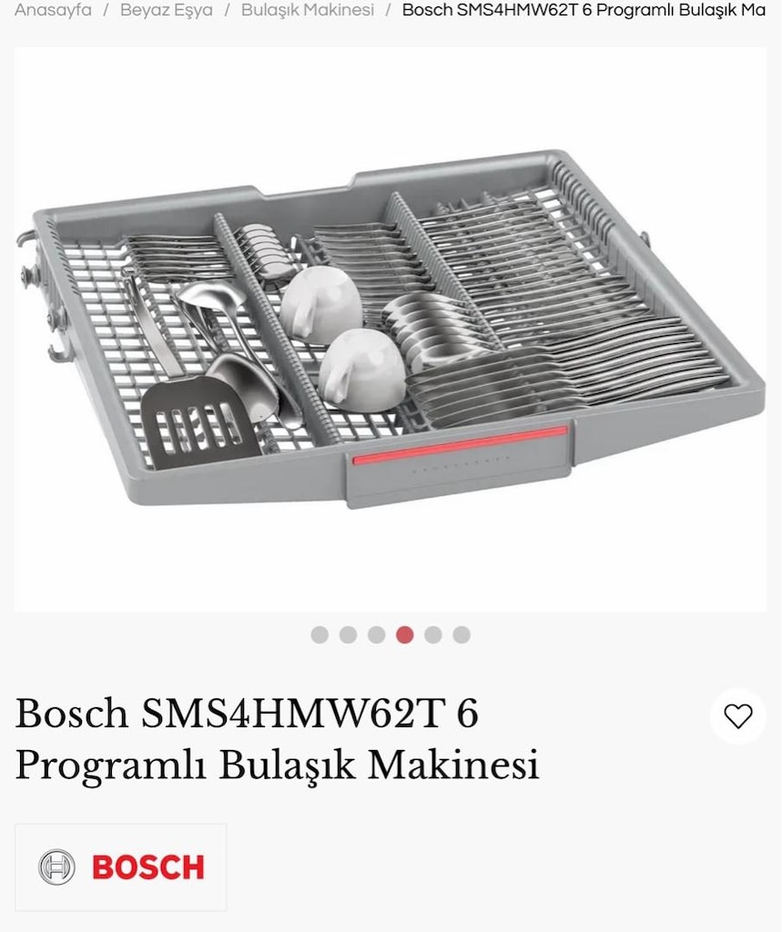 Bosch SMS4HMW62T 6 Programlı Bulaşık Makinesi - Beyaz - 2