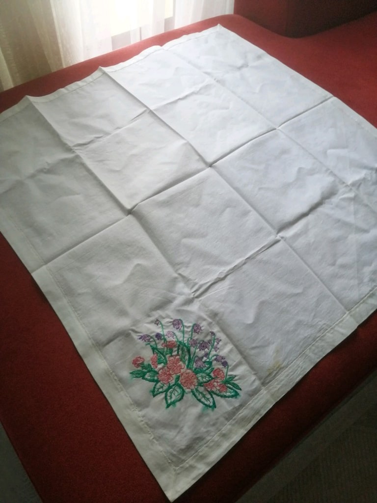 Vintage El işi (İğne ardı ve sarma işi) bohça - 9