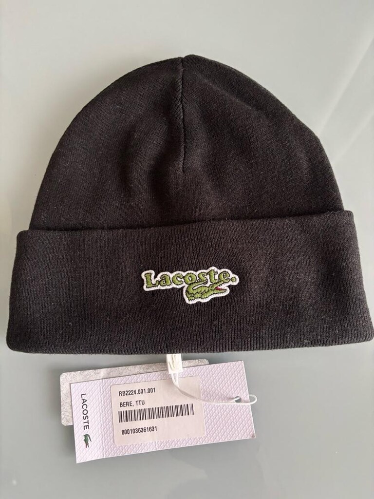 Orijinal lacoste bere siyah renk unisex sıfır etiketli - 10
