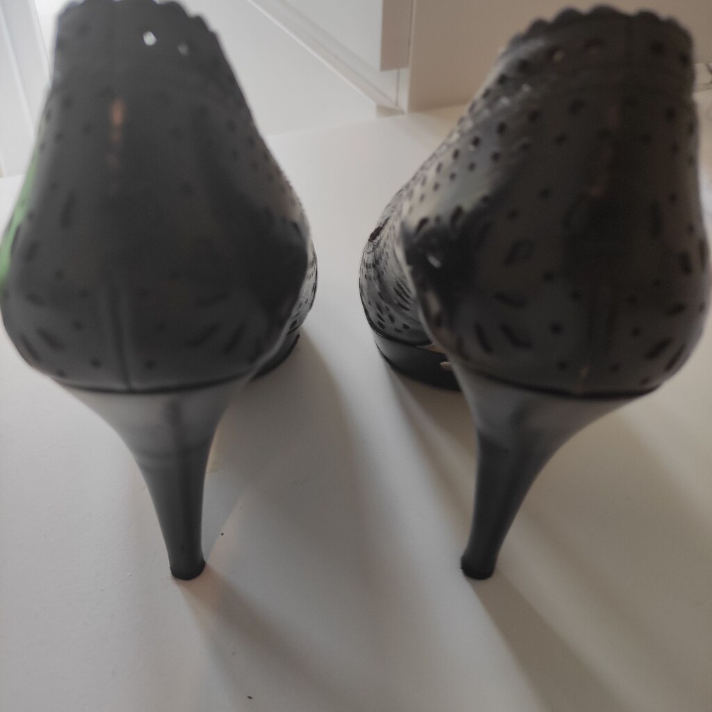 nine west siyah deri 38 topuklu ayakkabı - 3