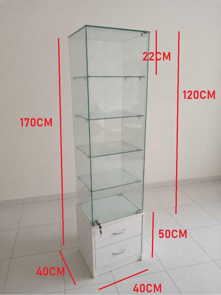 İZMİR CAMEKAN RAF VİTRİN ÇEKMECE 170*40*40 - 3